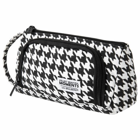 Пенал-косметичка BRAUBERG с ручкой, 1 откидная планка, полиэстер, 22x10х8 см, "Houndstooth", 271560 271560 - фото 274458