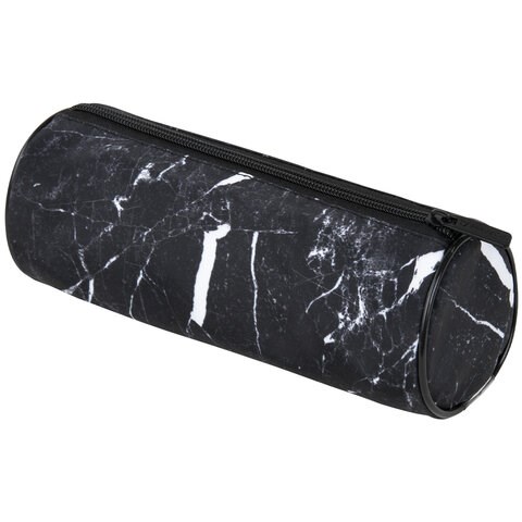 Пенал-тубус BRAUBERG, с эффектом Soft Touch, мягкий, "Black marble", 22х8 см, 271569 271569 - фото 274466