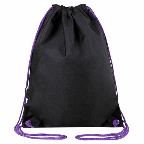 Мешок для обуви BRAUBERG плотный, карман на молнии, подкладка, 43х33 см, "Neon Purple", 271626 271626 - фото 274495