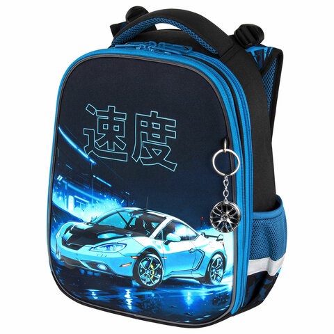Ранец BRAUBERG PREMIUM, 2 отделения, с брелоком, "Night race", 3D-панель, 38х29х16 см, 272014 272014 - фото 274628