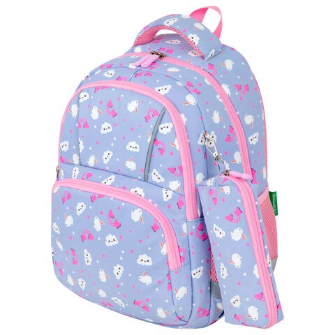 Рюкзак BRAUBERG KIDS SET, с пеналом в комплекте, 2 отделения, "Rainbow clouds", 37x28x16 см, 272100 272100 - фото 274684