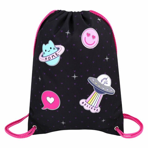 Мешок для обуви BRAUBERG PREMIUM, карман, подкладка, светоотражайка, 43х33 см, Space sweets, 272422 272422 - фото 274784