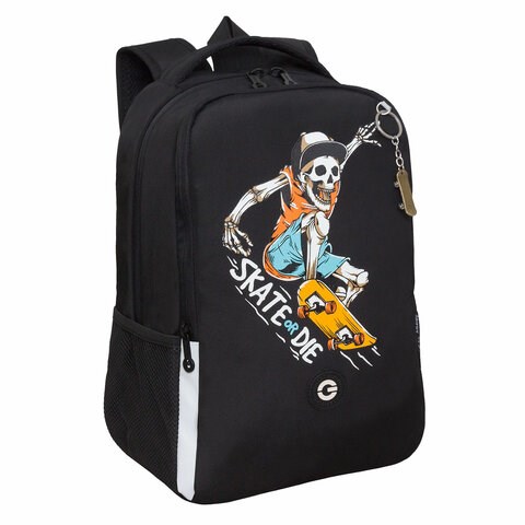 Рюкзак GRIZZLY школьный, жесткая спинка, 2 отделения, для мальчиков, SKATE OR DIE, 38х29х16 см, RB-451-6/1 272842 - фото 275049