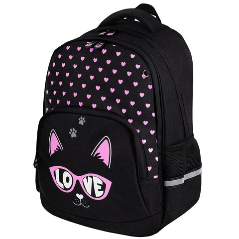 Рюкзак BRAUBERG SOFT, 2 отделения, 3 кармана, "Cool cat", СВЕТЯЩИЙСЯ, 40х31х15 см, 273118 273118 - фото 275139