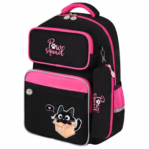 Рюкзак ЮНЛАНДИЯ COMPLETE с пеналом в комплекте, эрго-спинка, "Box cat", 42х29х14 см, 273120 273120 - фото 275141