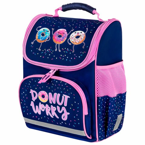 Ранец ПИФАГОР BASIC, 1 отделение, 3 кармана, эргономичная спинка, "Comic donuts", 35х28х18 см, 273137 273137 - фото 275156