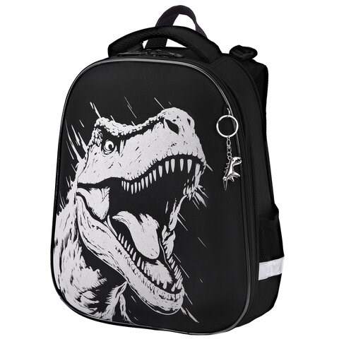 Ранец BRAUBERG SHINY, 2 отделения, с брелком, Scary dino, СВЕТЯЩИЙСЯ РИСУНОК, 38х28х14 см, 273143 273143 - фото 275160