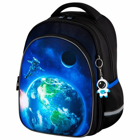 Рюкзак BRAUBERG OPTIMA, 2 отделения, с брелоком, "Brave astronaut", 3D-панель, 36х27х18 см, 273159 273159 - фото 275170