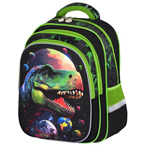 Рюкзак BRAUBERG KIDS FLOSSY, 2 отделения, 3 кармана, "Galaxy Dino", 3D-панель, 40х28х18 см, 273182 273182 - фото 275190