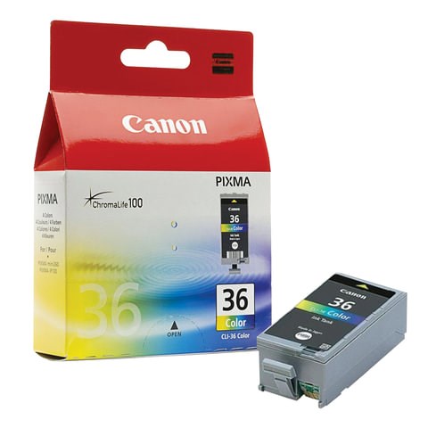 Картридж струйный CANON (CLI-36) PIXMA iP100, цветной, оригинальный, ресурс 250 стр., 1511B001 362266 - фото 276523