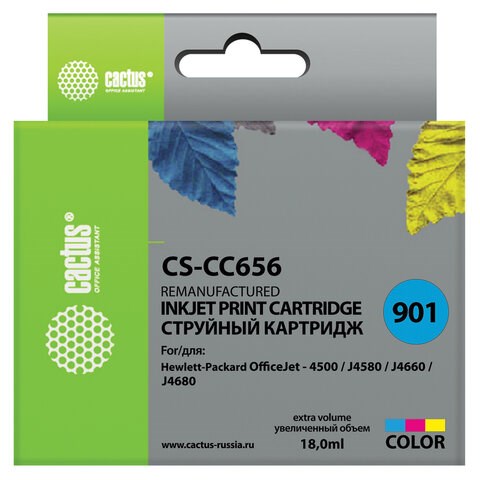 Картридж струйный CACTUS (CS-CC656) для HP OfficeJet J4580/J4660/J4680, цветной 362827 - фото 276821