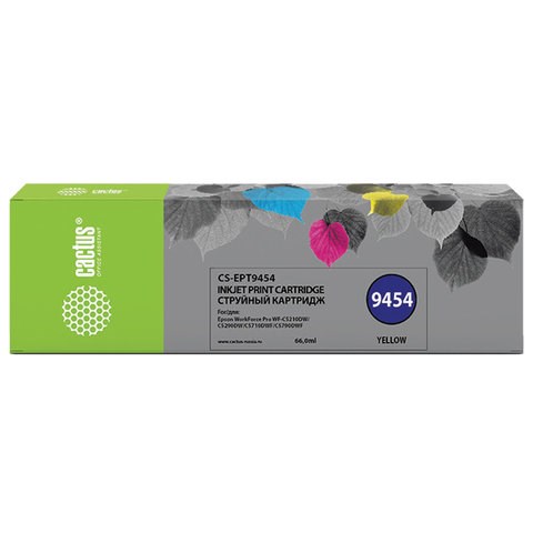 Картридж струйный CACTUS (CS-EPT9454) для Epson WF-C5290DW/WF-C5790DW, желтый 363370 - фото 277186