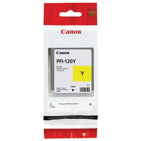 Картридж струйный CANON (PFI-120Y) для imagePROGRAF TM-200/205/300/305, желтый, 130 мл, оригинальный, 2888C001 363496 - фото 277307