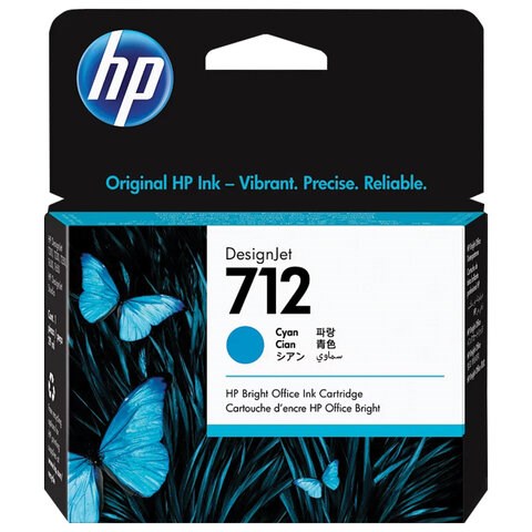 Картридж струйный для плоттера HP (3ED67A) DesignJet T230/T250/T630/T650, №712, голубой, оригинальный 363909 - фото 277644
