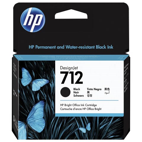 Картридж струйный для плоттера HP (3ED71A) DesignJet T230/T250/T630/T650, №712, черный, увеличенный ресурс, оригинальный 363911 - фото 277646