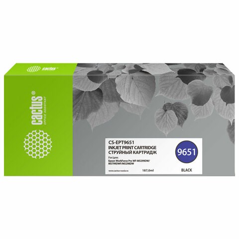 Картридж струйный CACTUS (CS-EPT9651) для Epson WorkForce Pro WF-M5299DW/M5799DW, черный 364178 - фото 277819