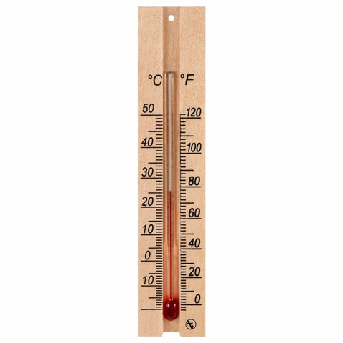 Термометр комнатный, "ДЕРЕВЯННЫЙ", диапазон: от 0 до +50 °C, ПТЗ, ТБ-206 671373 - фото 285419