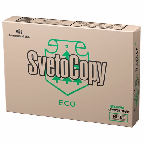 Бумага офисная А4, 80 г/м2, 500 л., SVETOCOPY ECO, белизна 60% 114324 - фото 287130