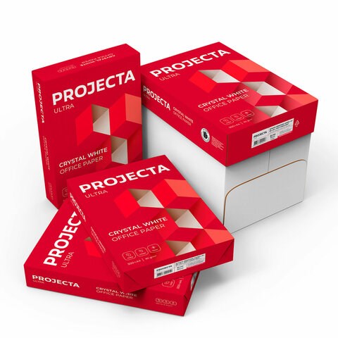 Бумага офисная А4, 80 г/м2, 500 л., марка А, PROJECTA ULTRA, 162% (CIE) 114748 - фото 287295