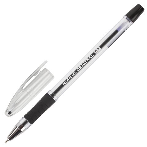 Ручка шариковая масляная с грипом BRAUBERG "Model-XL" ORIGINAL, ЧЕРНАЯ, узел 0,7 мм, линия письма 0,35 мм, 143243 143243 - фото 288598