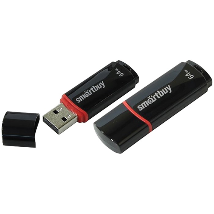 Память Smart Buy "Crown" 64GB, USB 2.0 Flash Drive, черный 227880 - фото 28947