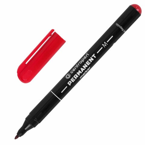 Маркер перманентный CENTROPEN 2846, КРАСНЫЙ, тонкий наконечник, 1 мм, 6 2846 9404 150205 - фото 293853