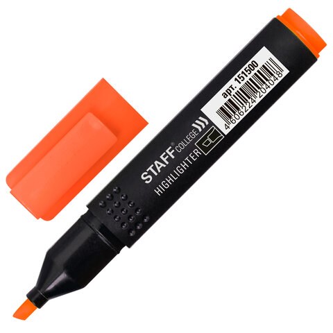 Текстовыделитель STAFF College "STICK HL-497", ОРАНЖЕВЫЙ, 1-4 мм, 151500 151500 - фото 294064