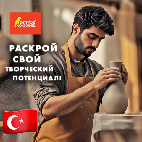 Масса керамическая для лепки ОСТРОВ СОКРОВИЩ, 500 г, натуральный цвет, 228731 228731 - фото 296671