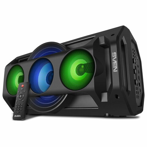 Колонка портативная SVEN PS-680, 2.0, 65 Вт, Bluetooth, FM, USB, microSD, черный, SV-020187 263167 - фото 297999