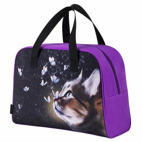 Сумка для занятий BRAUBERG с ручками, 35x25x15 см, "Dream cat", 271592 271592 - фото 298364