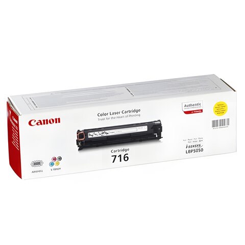 Картридж лазерный CANON (716Y) LBP-5050, желтый, ресурс 1500 страниц, оригинальный, 1977B002 360732 - фото 299861