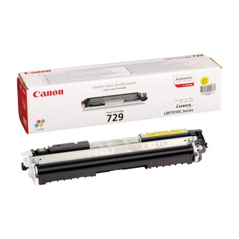 Картридж лазерный CANON (729Y) LBP7010C/7018C, желтый, ресурс 1000 страниц, оригинальный, 4367b002 361545 - фото 300097