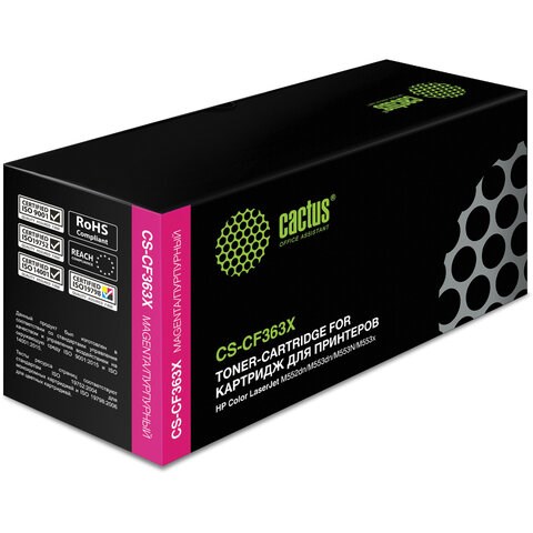 Картридж лазерный CACTUS (CS-CF363X) для HP LaserJet Pro M552dn/M553dn/M553n, пурпурный, ресурс 9500 стр. 362521 - фото 300573