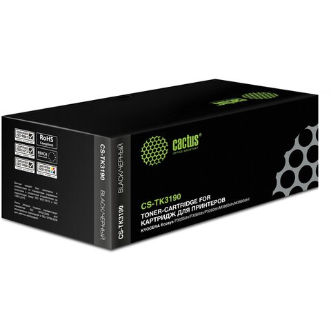 Тонер-картридж CACTUS (CS-TK3190) для KYOCERA Ecosys P3055dn/P3060dn, ресурс 25000 стр. 362968 - фото 300808