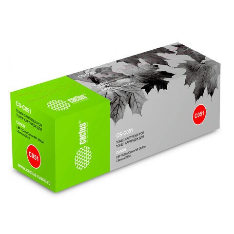 Тонер-картридж CACTUS (CS-C051) для Canon LBP 162dw/MF 264dw/267dw/269dw, черный, ресурс 1700 страниц 363371 - фото 301084