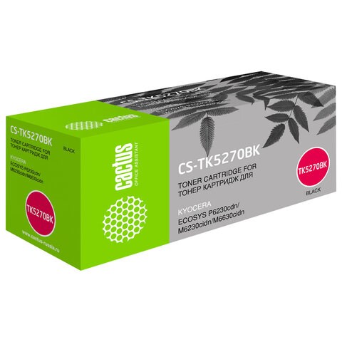 Картридж лазерный CACTUS (CS-TK5270BK) для Kyocera P6230cdn/M6230cidn/M6630cidn, черный, ресурс 8000 страниц 363704 - фото 301354