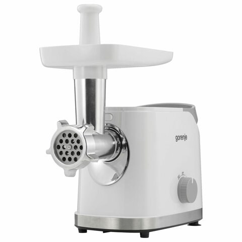 Мясорубка GORENJE MG1802SJW, 1800 Вт, производительность 2,1 кг/мин, 7 насадок, реверс, белый 457652 - фото 303509