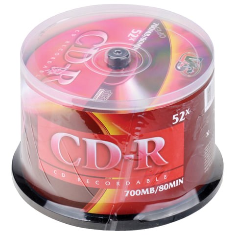 Диски CD-R VS 700 Mb 52x Cake Box (упаковка на шпиле), КОМПЛЕКТ 50 шт., VSCDRCB5001 511540 - фото 303618