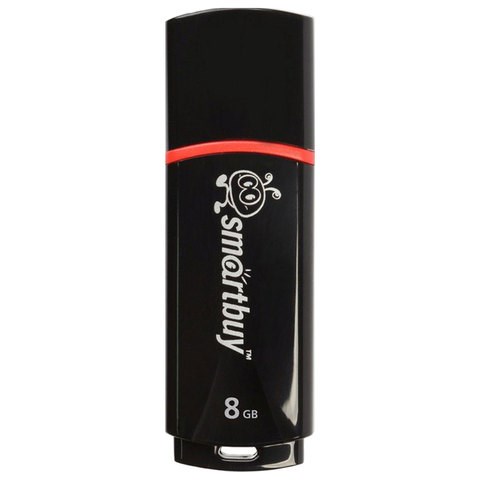 Флеш-диск 8 GB, SMARTBUY Crown, USB 2.0, черный, SB8GBCRW-K 512175 - фото 303641