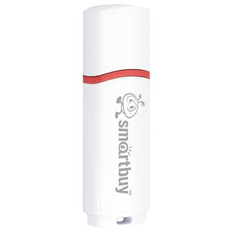 Флеш-диск 8 GB, SMARTBUY Crown, USB 2.0, белый, SB8GBCRW-W 512176 - фото 303642