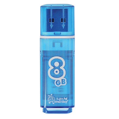 Флеш-диск 8 GB, SMARTBUY Glossy, USB 2.0, синий, SB8GBGS-B 512178 - фото 303644