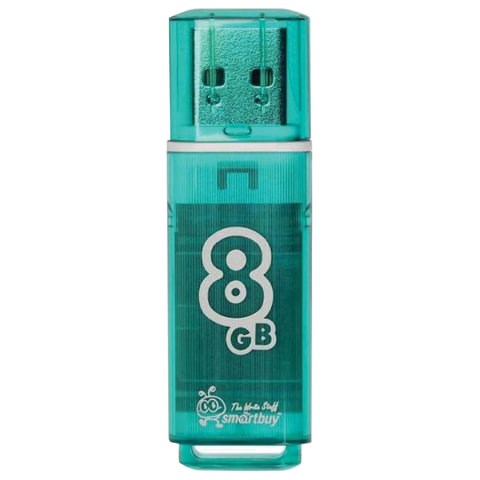 Флеш-диск 8 GB, SMARTBUY Glossy, USB 2.0, зеленый, SB8GBGS-G 512179 - фото 303645