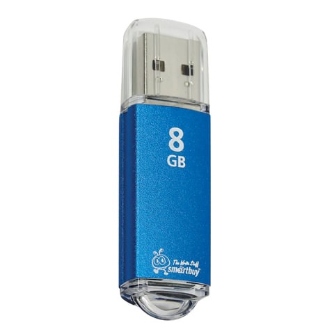 Флеш-диск 8 GB, SMARTBUY V-Cut, USB 2.0, металлический корпус, синий, SB8GBVC-B 512182 - фото 303646
