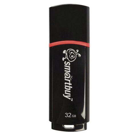 Флеш-диск 32 GB, SMARTBUY Crown, USB 2.0, черный, SB32GBCRW-K 512184 - фото 303648