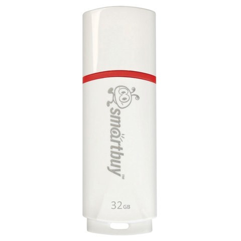 Флеш-диск 32 GB, SMARTBUY Crown, USB 2.0, белый, SB32GBCRW-W 512185 - фото 303649