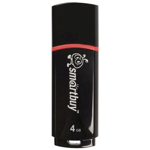 Флеш-диск 4 GB, SMARTBUY Crown, USB 2.0, черный, SB4GBCRW-K 512763 - фото 303700