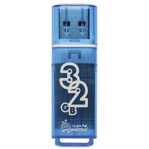 Флеш-диск 32 GB, SMARTBUY Glossy, USB 2.0, синий, SB32GBGS-B 512775 - фото 303706