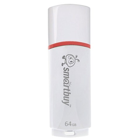 Флеш-диск 64 GB, SMARTBUY Crown, USB 2.0, белый, SB64GBCRW-W 512779 - фото 303708