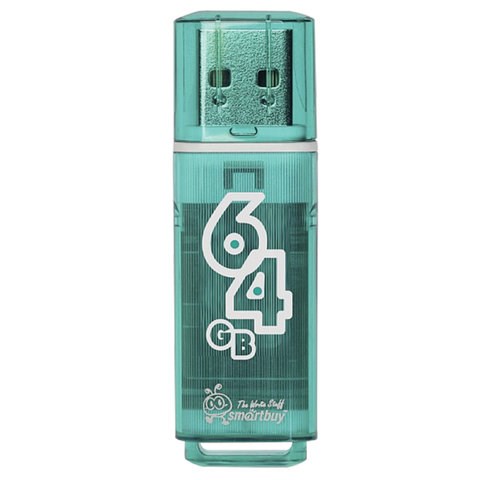 Флеш-диск 64 GB SMARTBUY Glossy USB 2.0, зеленый, SB64GBGS-G 513054 - фото 303728