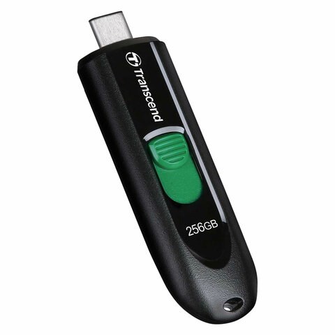Флеш-диск 256GB TRANSCEND JetFlash 790C, разъем USB Type-С, черный/зеленый, TS256GJF790C 513651 - фото 303817